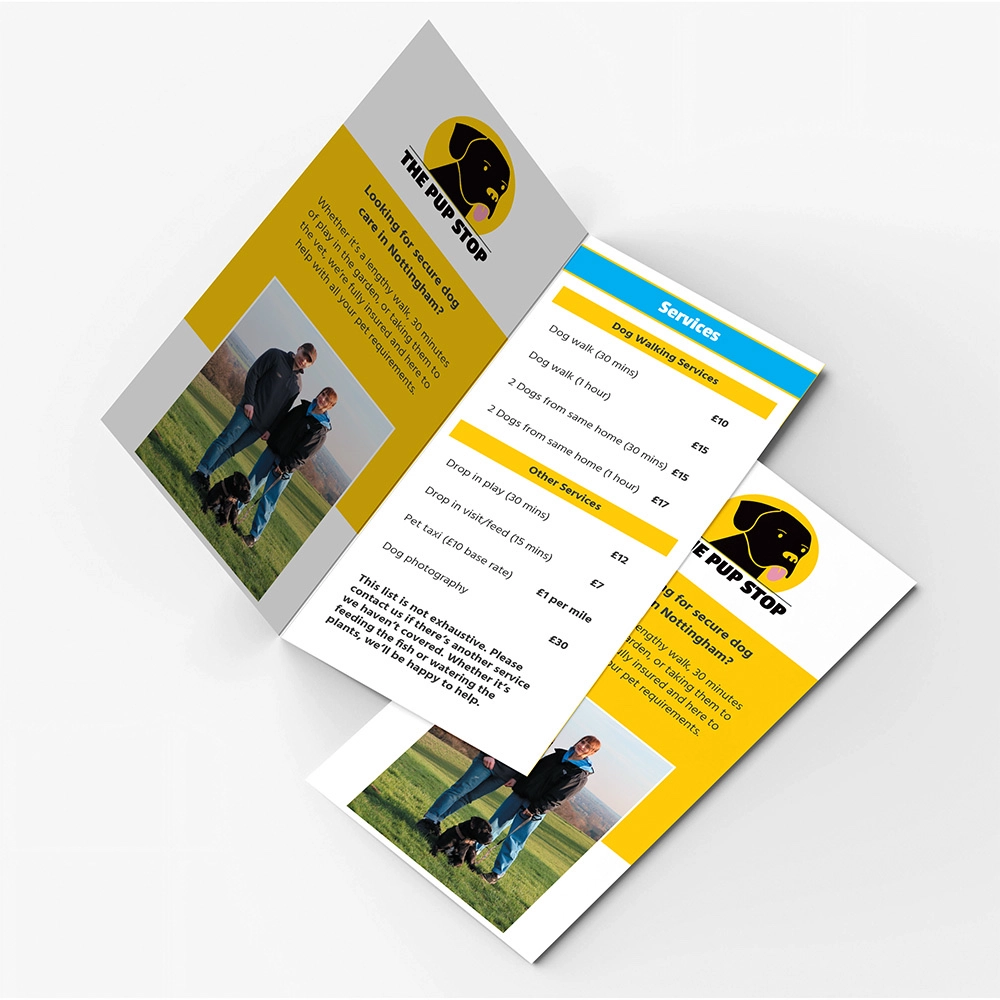 the pup stop flyer mockup