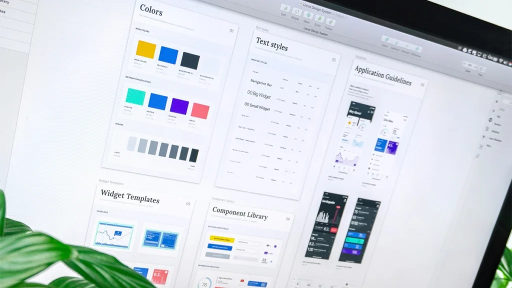 Brand guidelines outlined on a computer screen