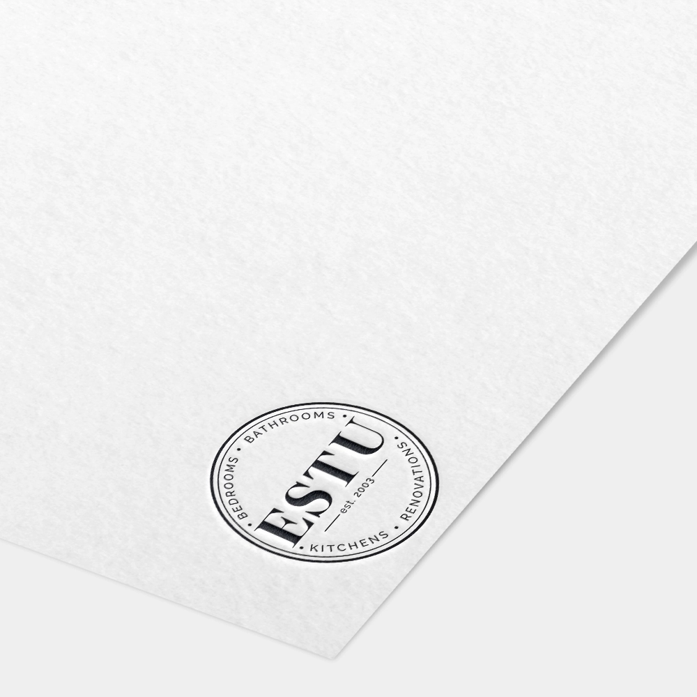 Paper with the Estu logo stamp