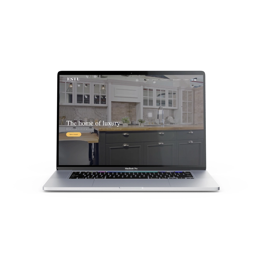 Mockup of Estu Ltd website on a laptop
