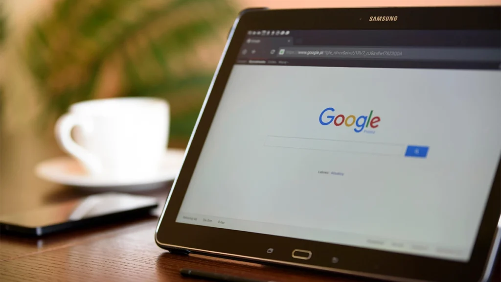 Black Samsung Tablet on Google Page