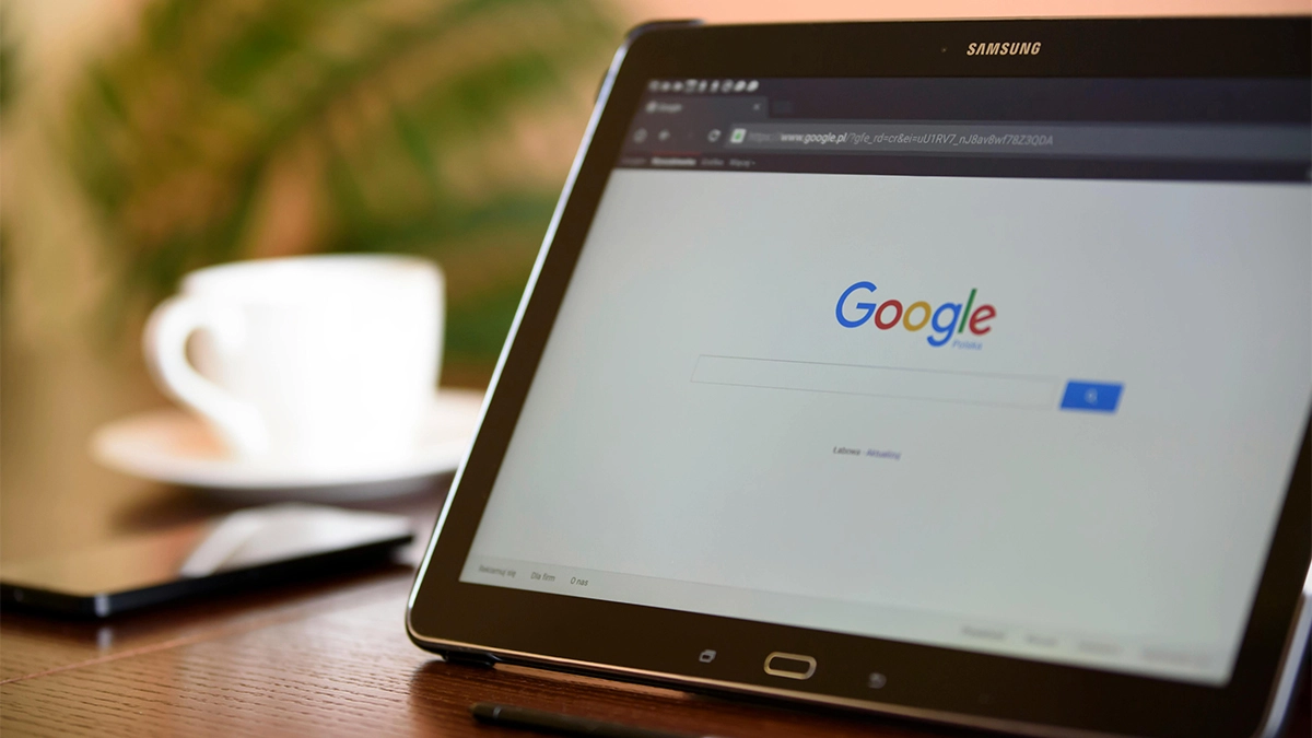 Black Samsung Tablet on Google Page