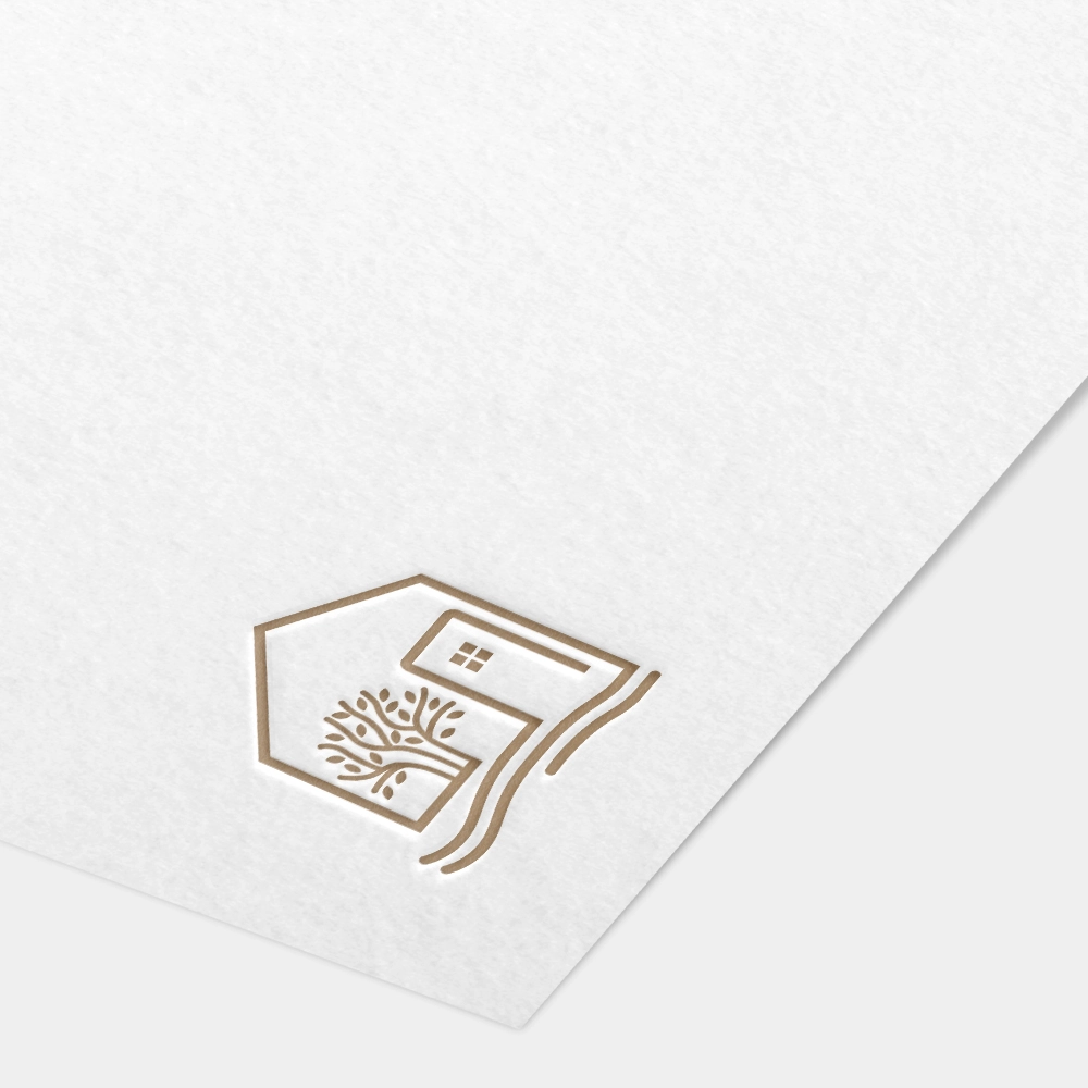Mockup of Oakwell Homes icon on paper