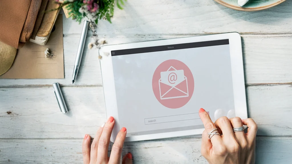 Email newsletter signup on a ipad