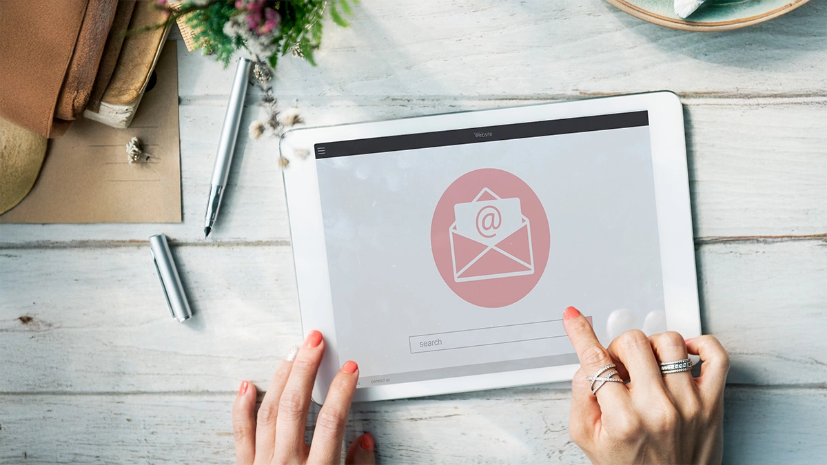 Email newsletter signup on a ipad