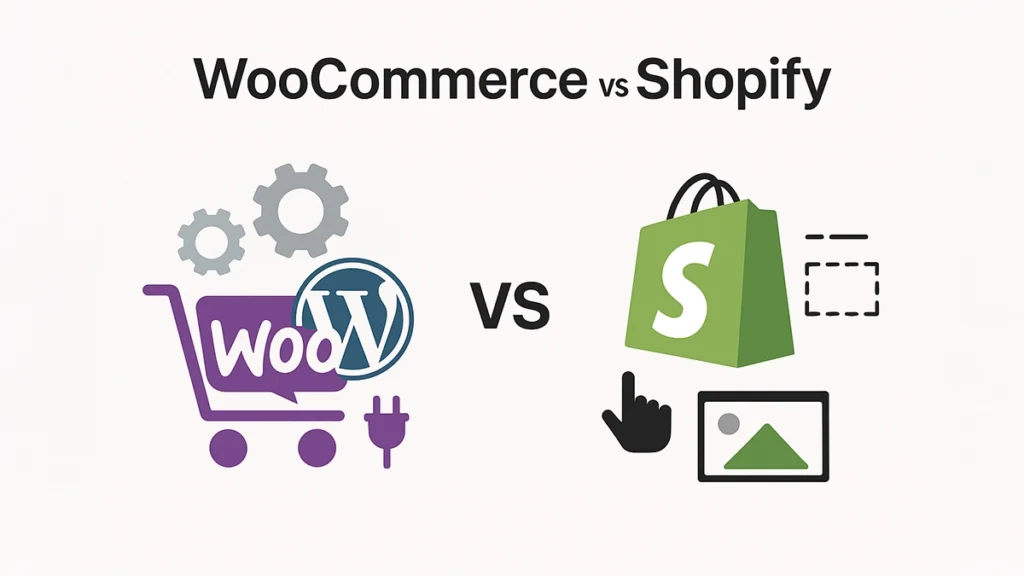 Illustration of WooCommerce vs Shopify