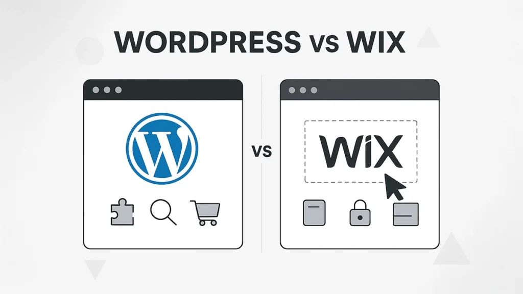 Illustration of WordPress vs Wix