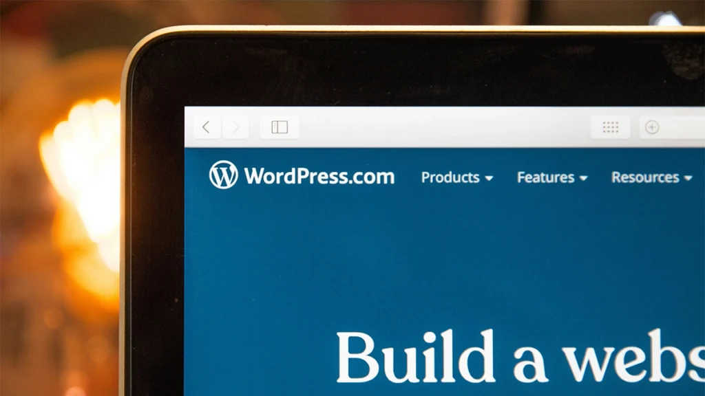 Close up of WordPress.com on a laptop screen