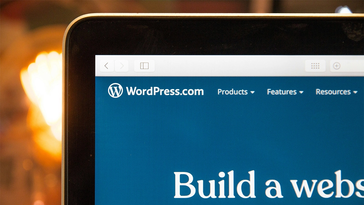 Close up of WordPress.com on a laptop screen