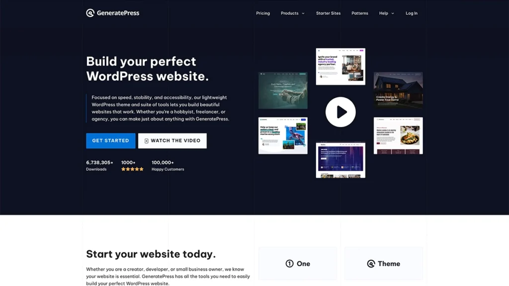 Screenshot of the GeneratePress Theme