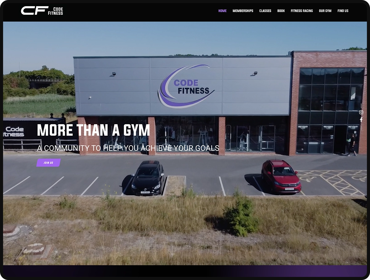 Screenshot of Code Fitness website redesign