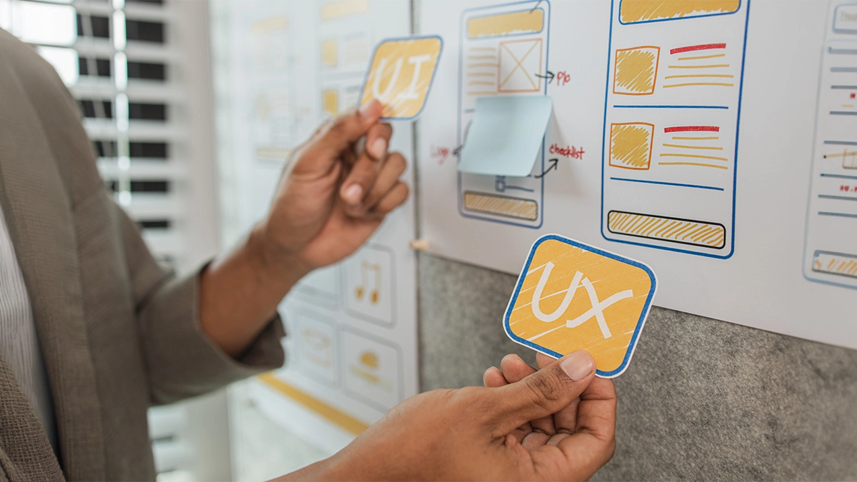 UI/UX designer team working on new website