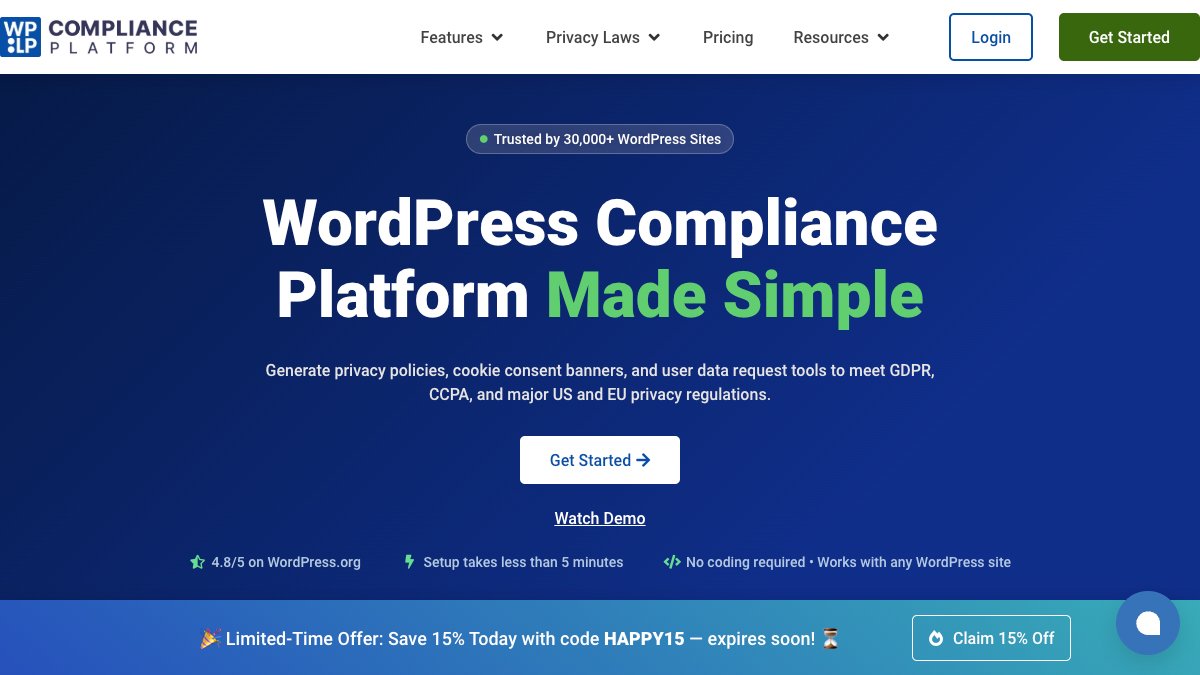 Screenshot of WP Legal Pages website