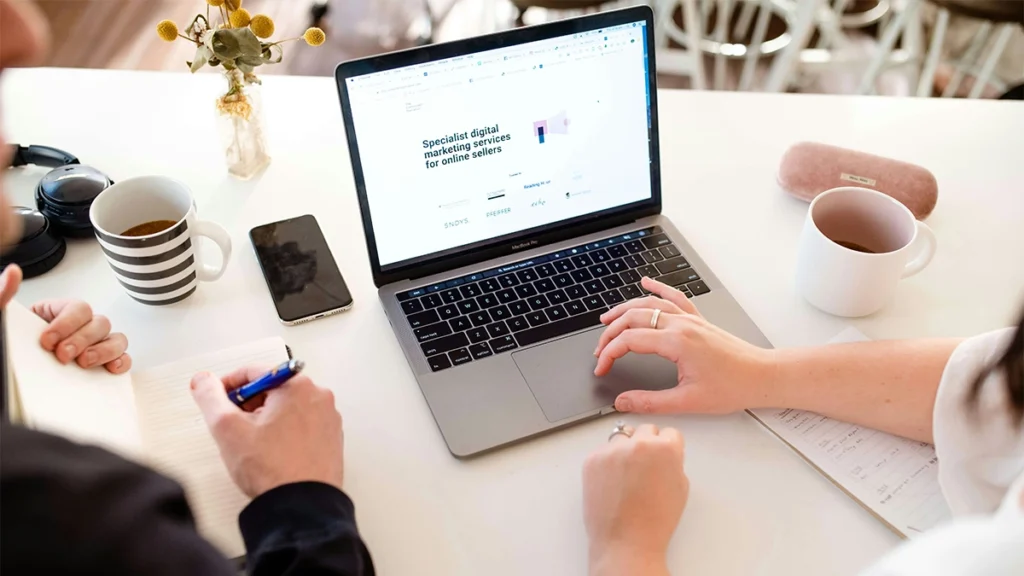 Customer and web designer having a consultation meeting