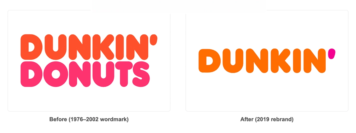 Dunkin Donuts logo redesign example