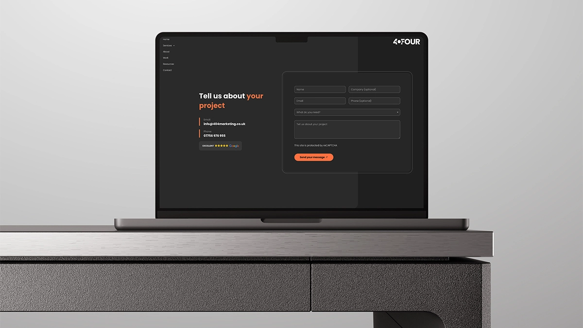Laptop with contact form