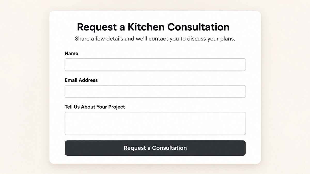 Website form example with one clear purpose